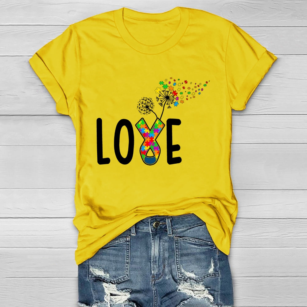 Autism Awareness Love Dandelion Healthwear T-shirt