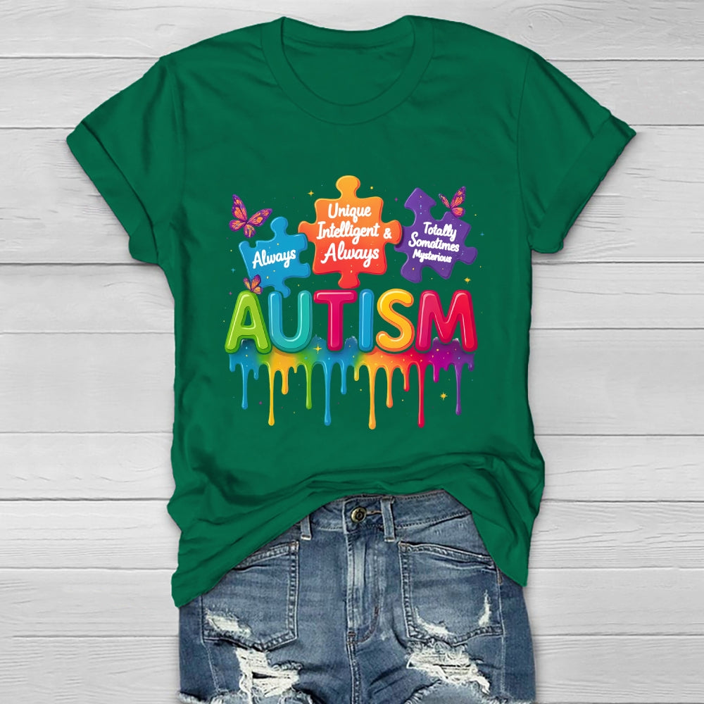 Autism Always Unique Totally Interesting Awareness Healthwear T-shirt