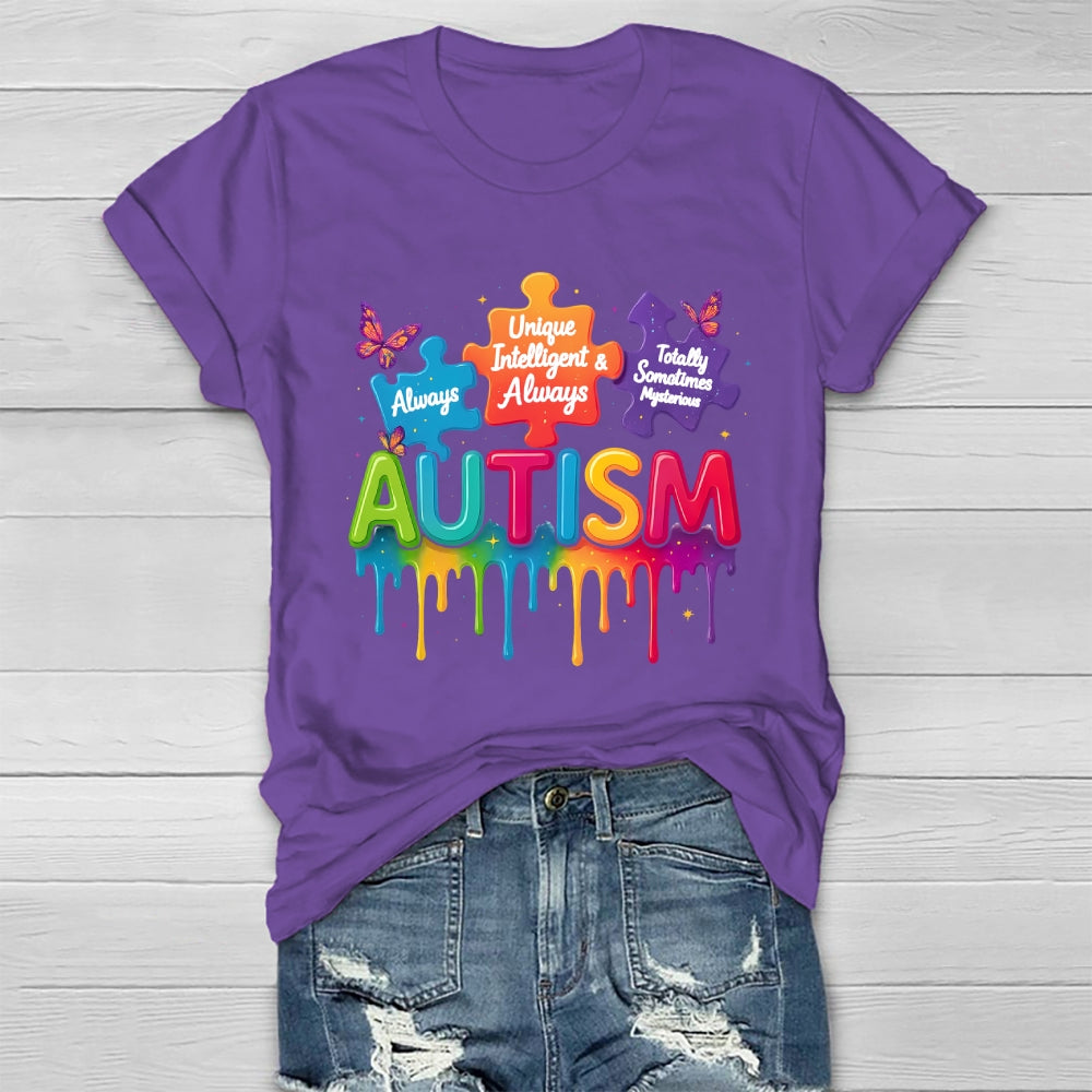 Autism Always Unique Totally Interesting Awareness Healthwear T-shirt