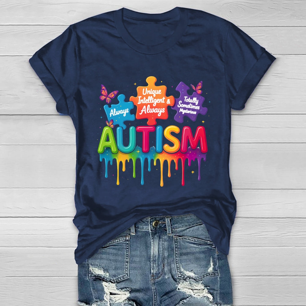 Autism Always Unique Totally Interesting Awareness Healthwear T-shirt