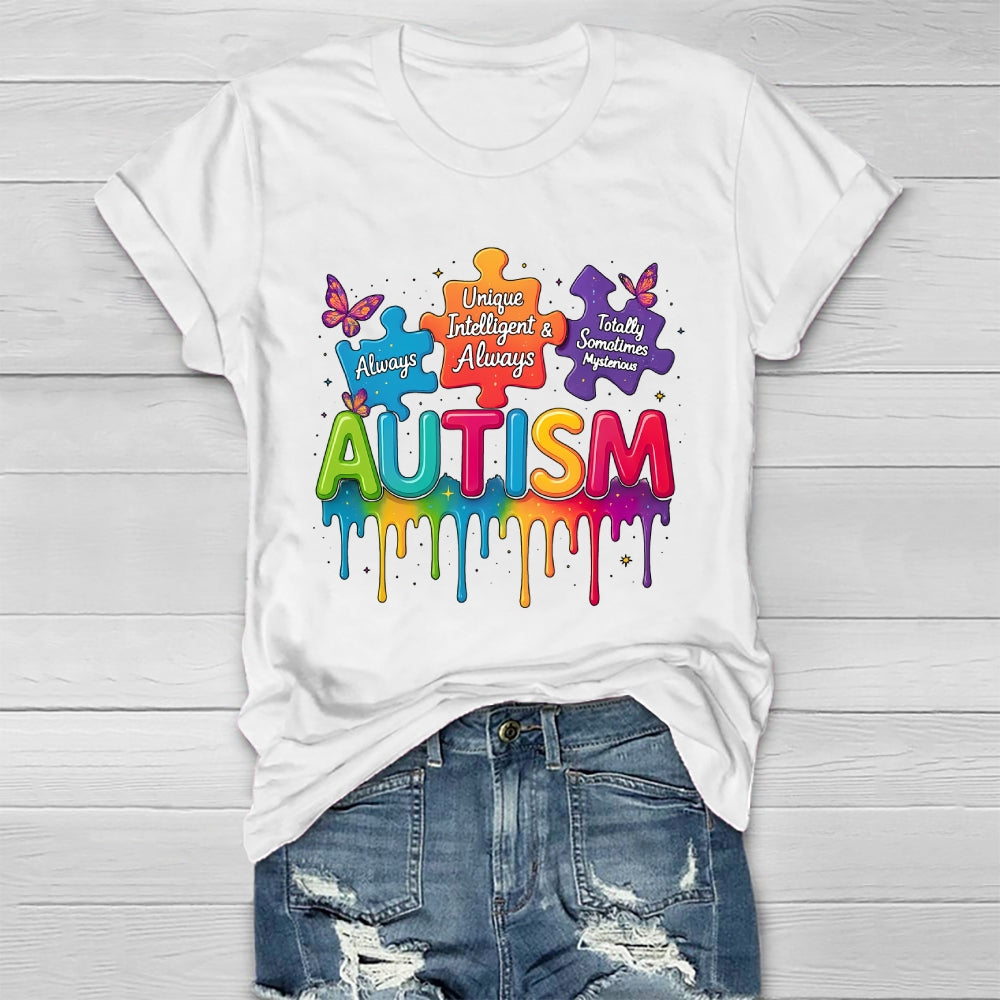 Autism Always Unique Totally Interesting Awareness Healthwear T-shirt