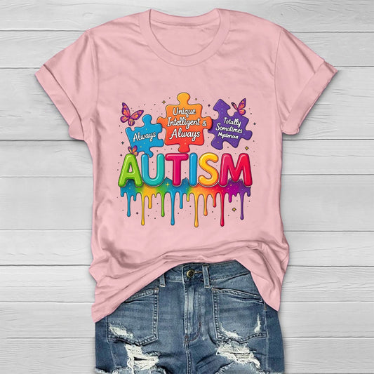 Autism Always Unique Totally Interesting Awareness Healthwear T-shirt