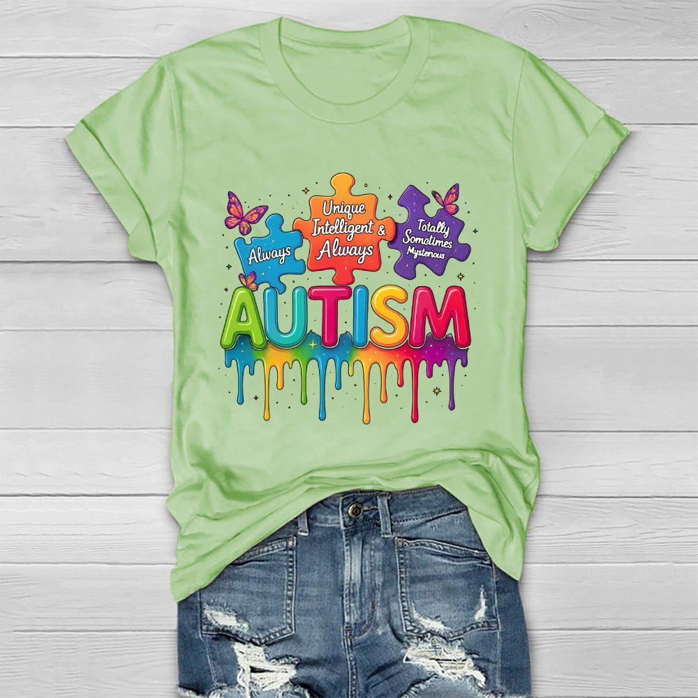 Autism Always Unique Totally Interesting Awareness Healthwear T-shirt
