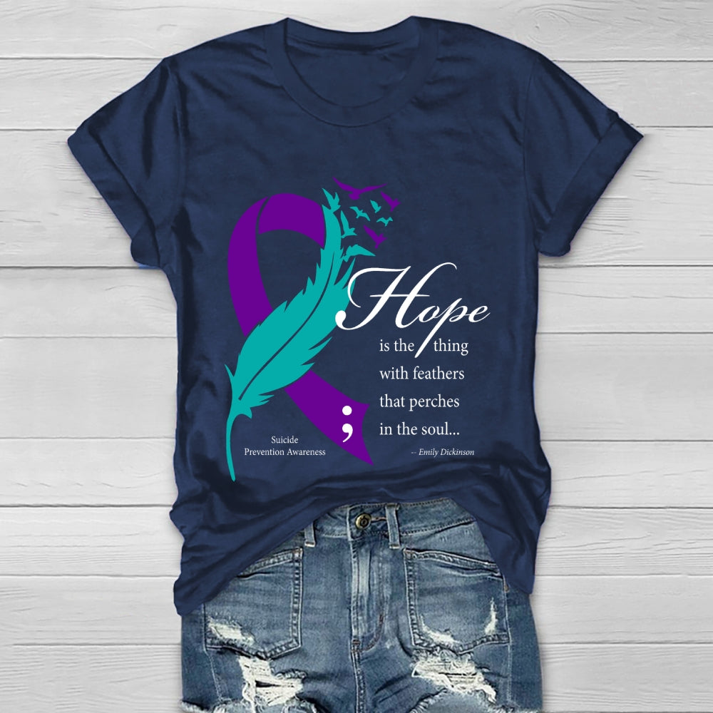 Hope Is The Thing With Feathers Emily Dickinson  Healthwear T-shirt