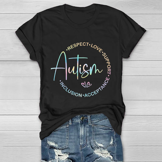Autism Respect Love Support Inclusion Acceptance Awareness Healthwear T-shirt