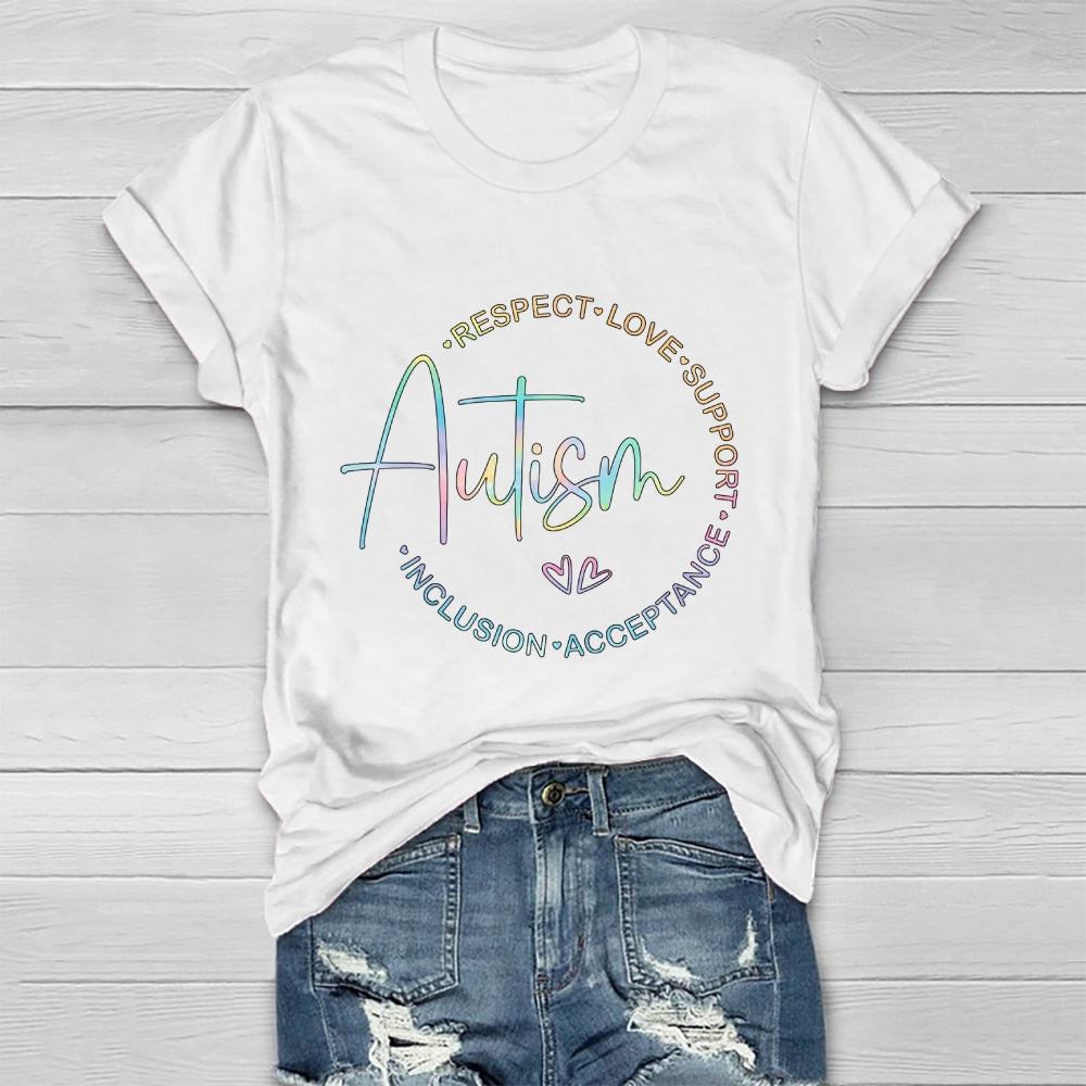 Autism Respect Love Support Inclusion Acceptance Awareness Healthwear T-shirt