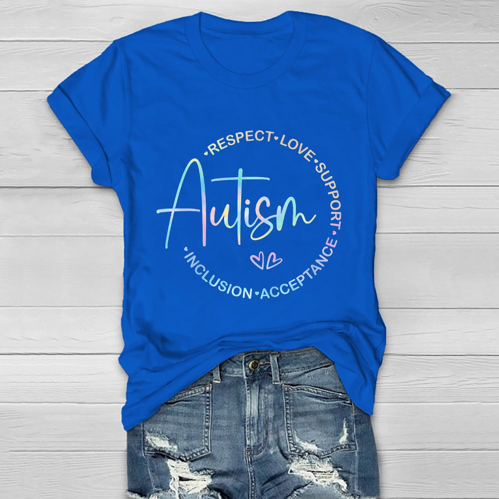 Autism Respect Love Support Inclusion Acceptance Awareness Healthwear T-shirt