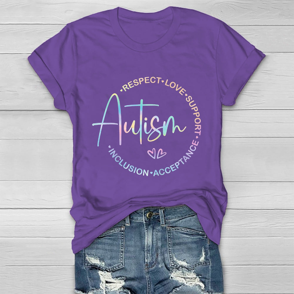 Autism Respect Love Support Inclusion Acceptance Awareness Healthwear T-shirt