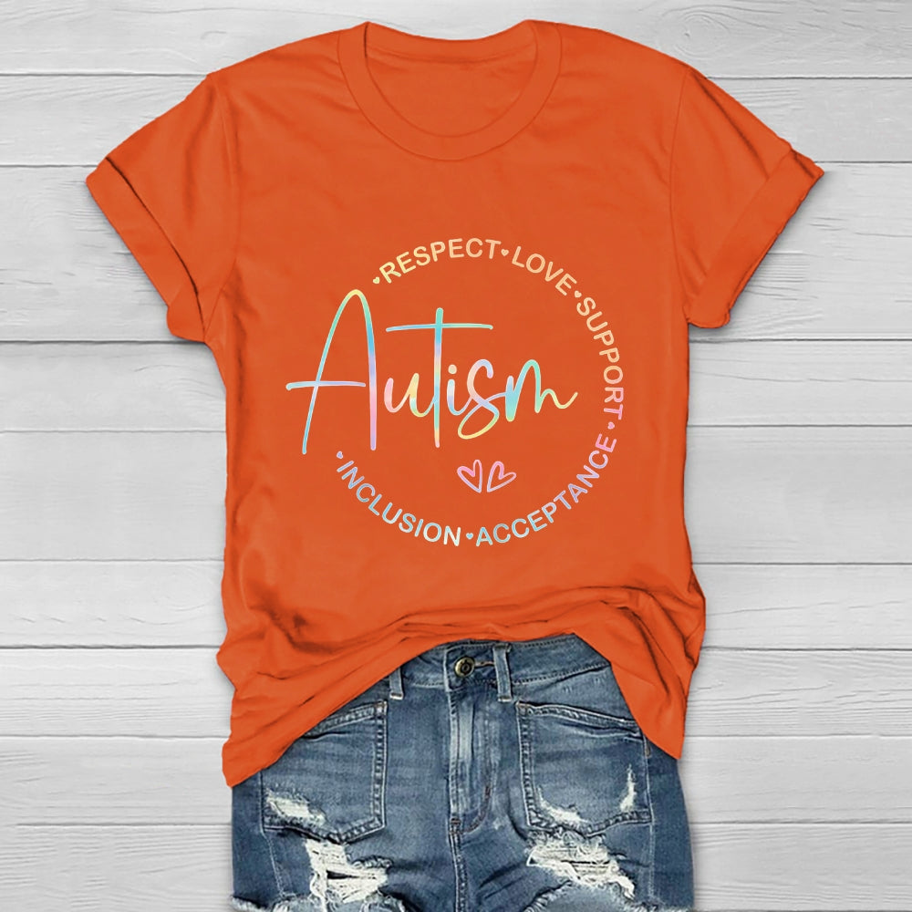 Autism Respect Love Support Inclusion Acceptance Awareness Healthwear T-shirt