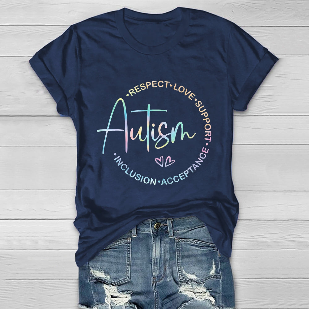 Autism Respect Love Support Inclusion Acceptance Awareness Healthwear T-shirt