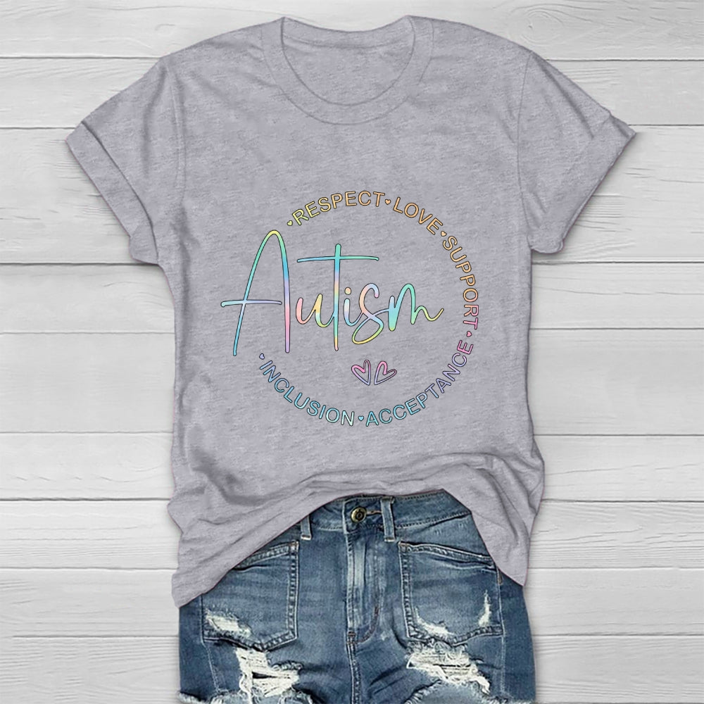 Autism Respect Love Support Inclusion Acceptance Awareness Healthwear T-shirt