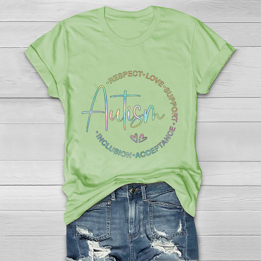 Autism Respect Love Support Inclusion Acceptance Awareness Healthwear T-shirt