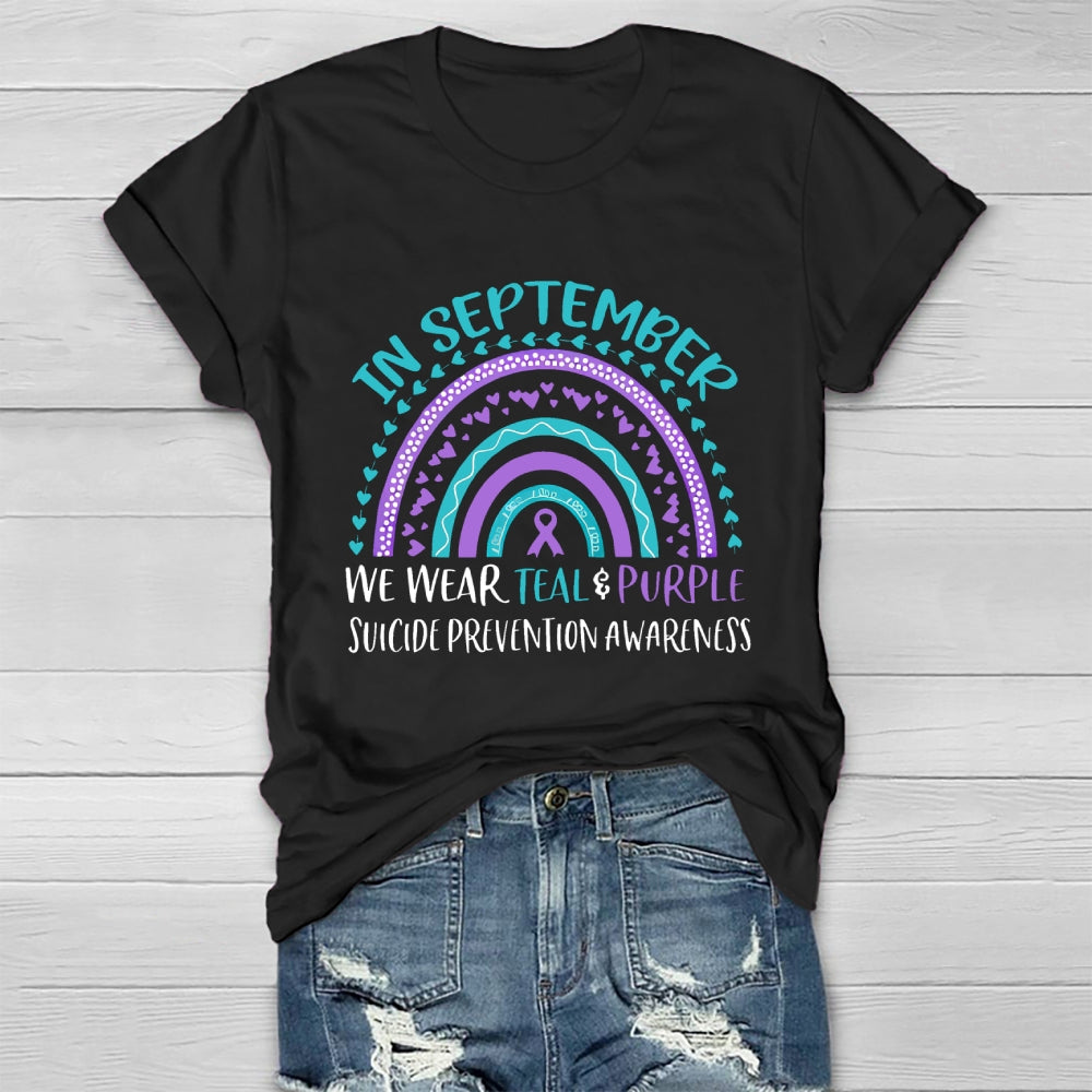 In September We Wear Teal Purple Suicide Prevention Healthwear T-shirt