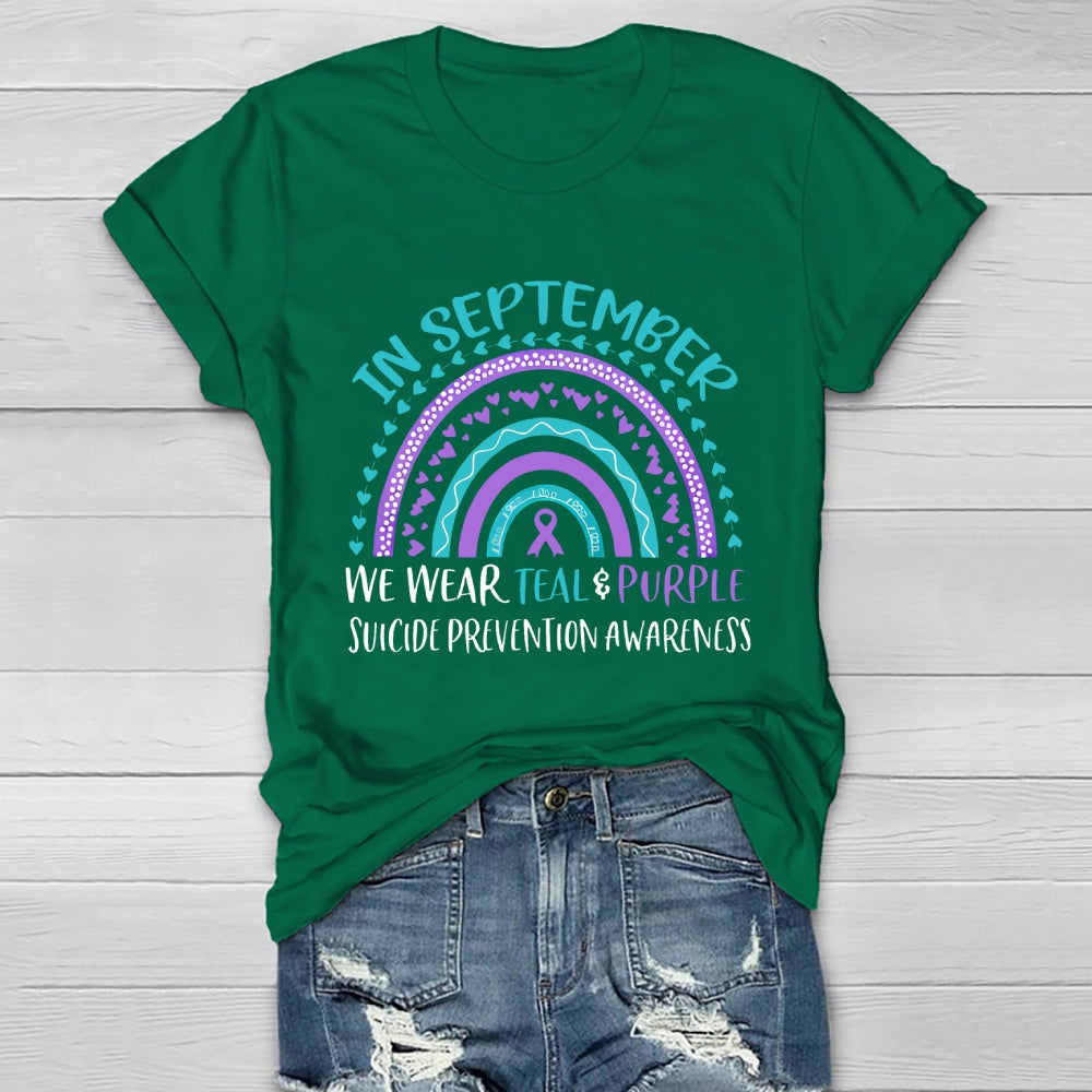 In September We Wear Teal Purple Suicide Prevention Healthwear T-shirt