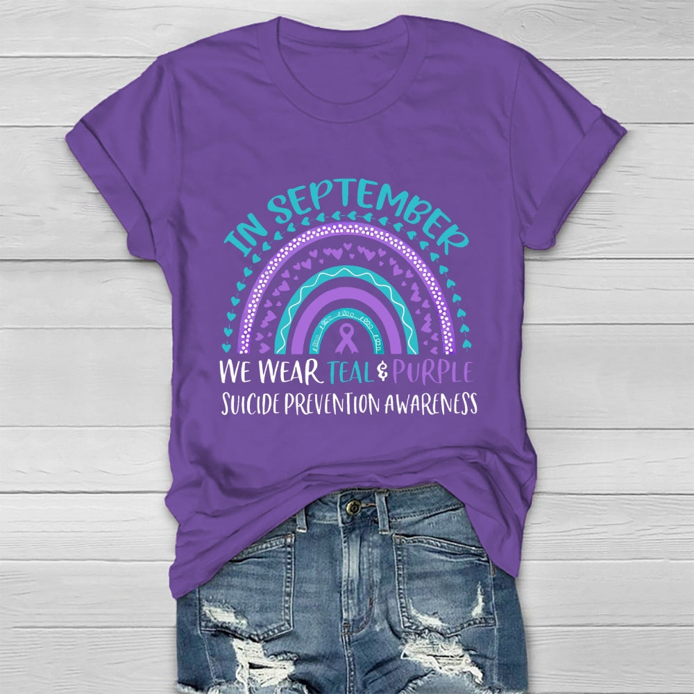 In September We Wear Teal Purple Suicide Prevention Healthwear T-shirt