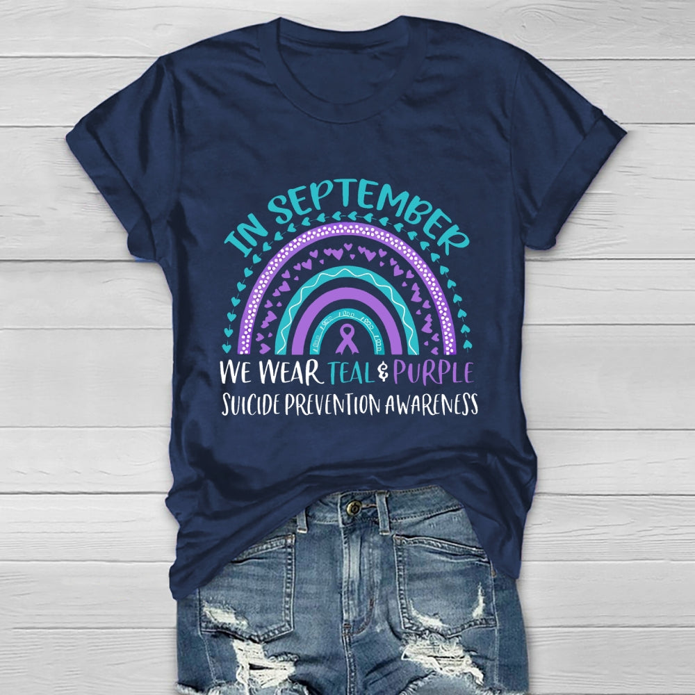 In September We Wear Teal Purple Suicide Prevention Healthwear T-shirt