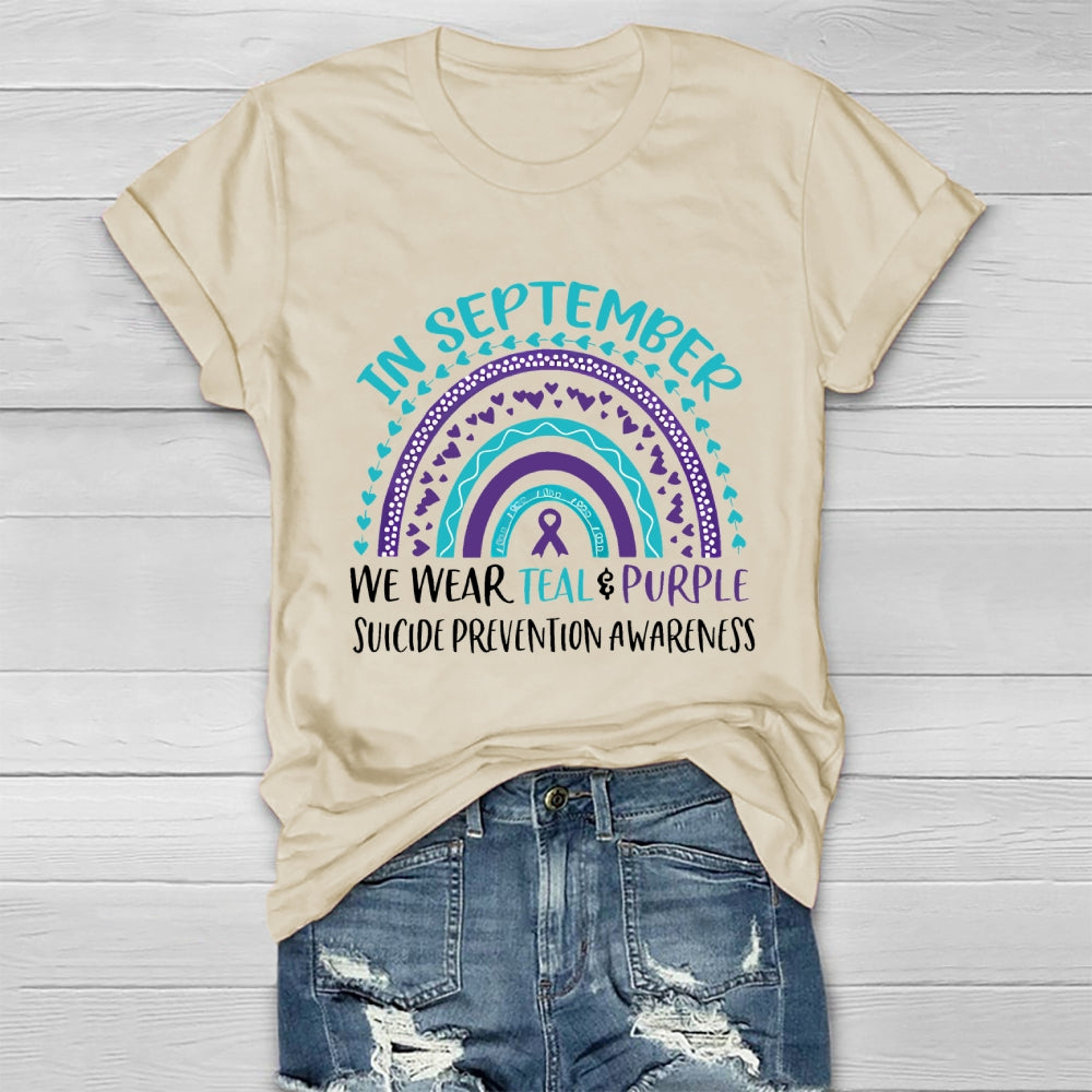 In September We Wear Teal Purple Suicide Prevention Healthwear T-shirt