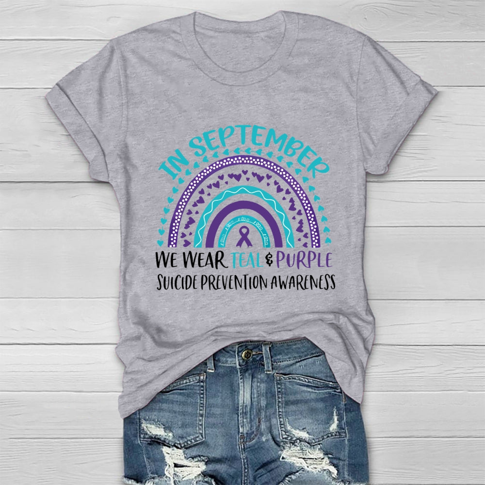 In September We Wear Teal Purple Suicide Prevention Healthwear T-shirt