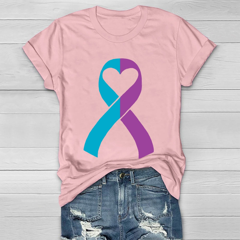Suicide Prevention Teal Purple Ribbon Healthwear T-shirt
