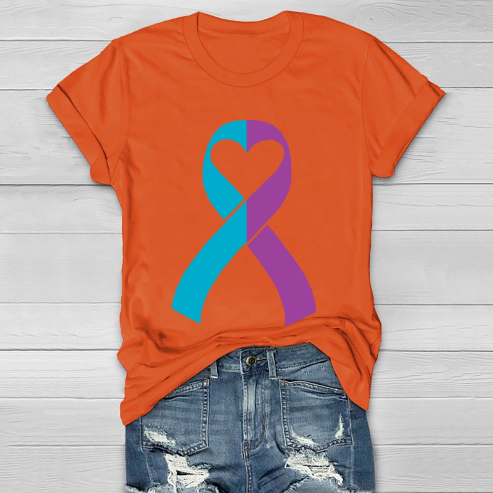Suicide Prevention Teal Purple Ribbon Healthwear T-shirt