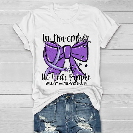 In November We Wear Purple Epilepsy Awareness Healthwear T-shirt