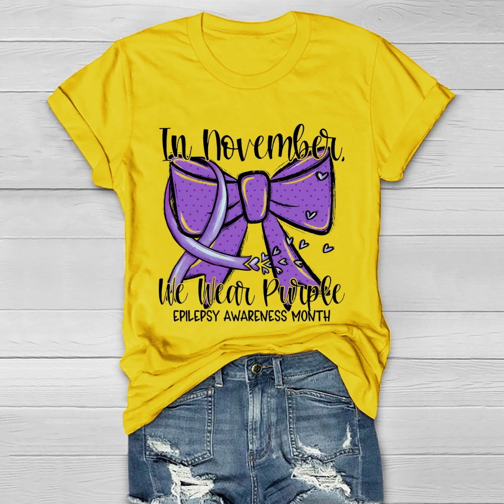 In November We Wear Purple Epilepsy Awareness Healthwear T-shirt