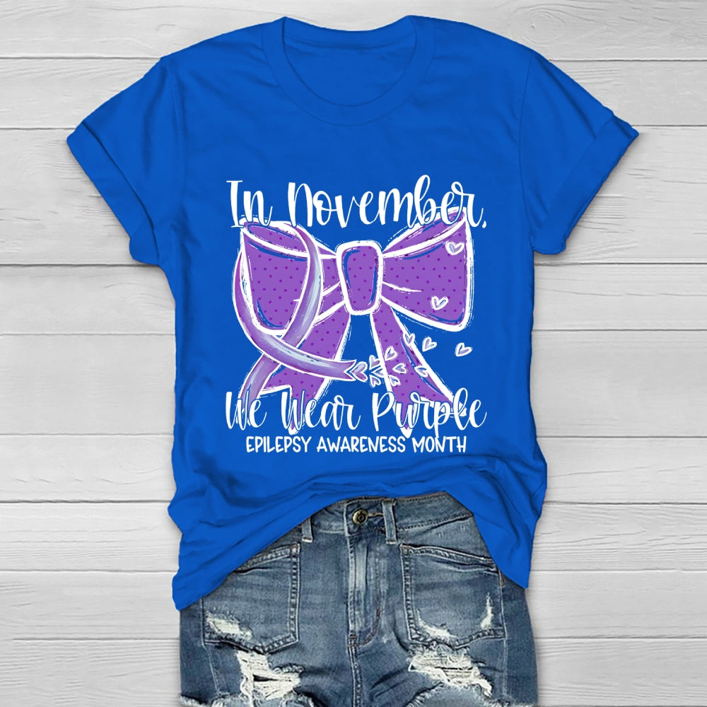 In November We Wear Purple Epilepsy Awareness Healthwear T-shirt