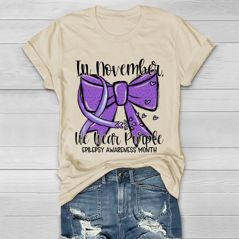 In November We Wear Purple Epilepsy Awareness Healthwear T-shirt