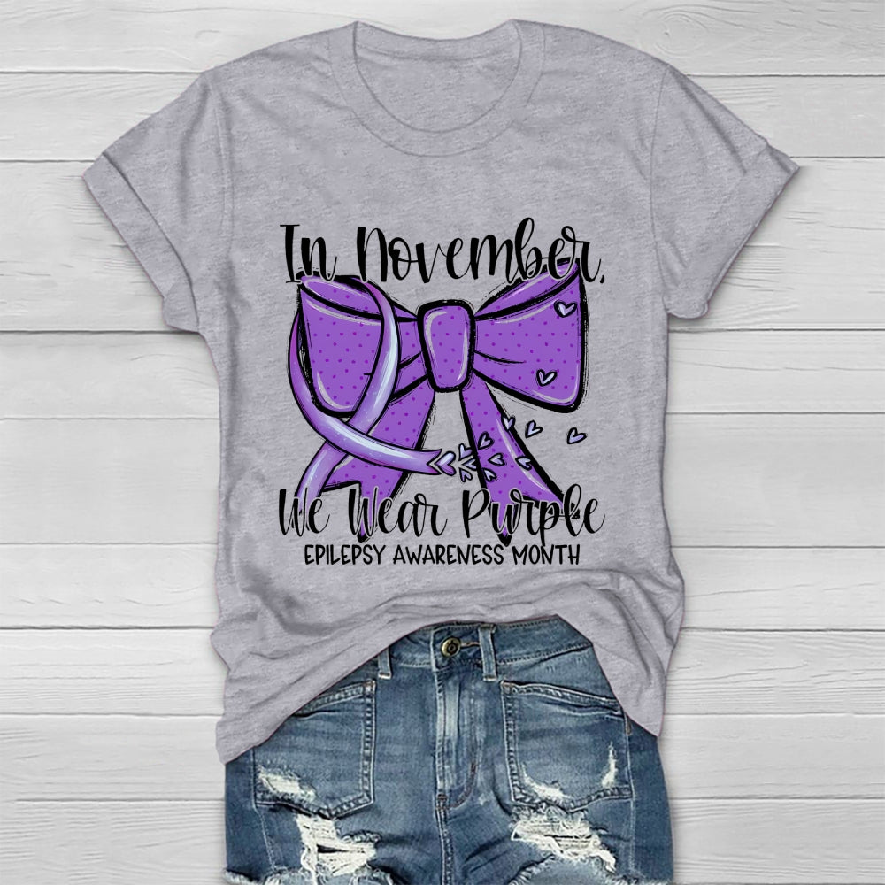 In November We Wear Purple Epilepsy Awareness Healthwear T-shirt