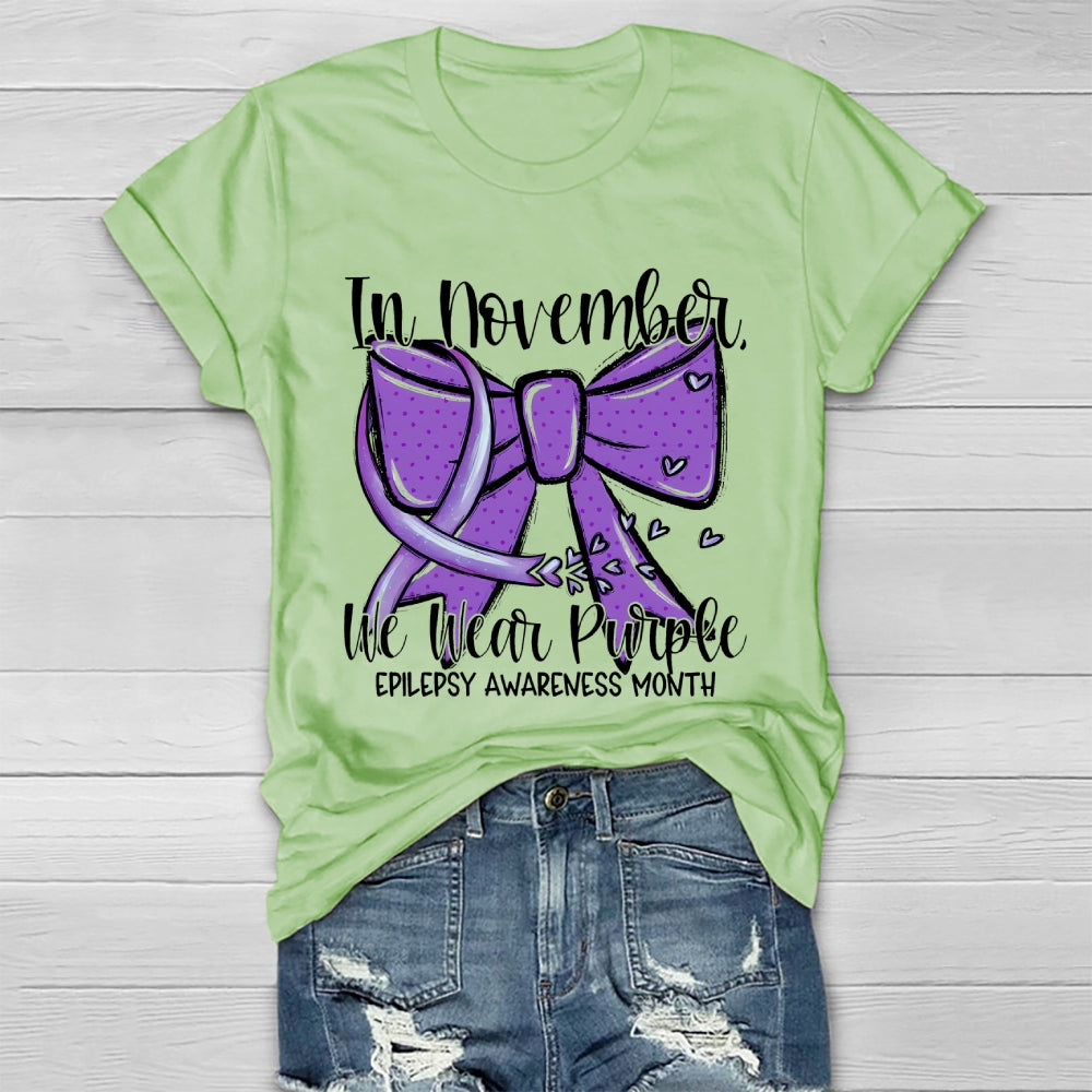 In November We Wear Purple Epilepsy Awareness Healthwear T-shirt