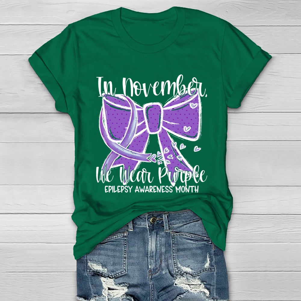In November We Wear Purple Epilepsy Awareness Healthwear T-shirt