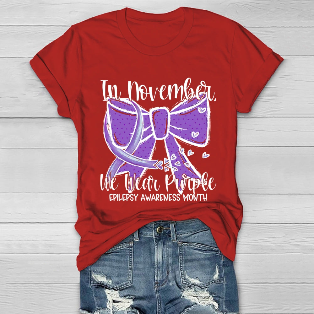 In November We Wear Purple Epilepsy Awareness Healthwear T-shirt