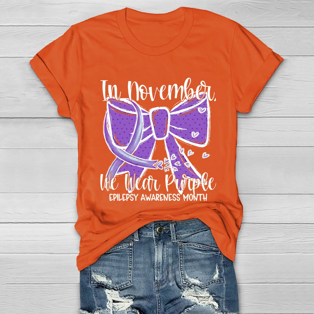 In November We Wear Purple Epilepsy Awareness Healthwear T-shirt