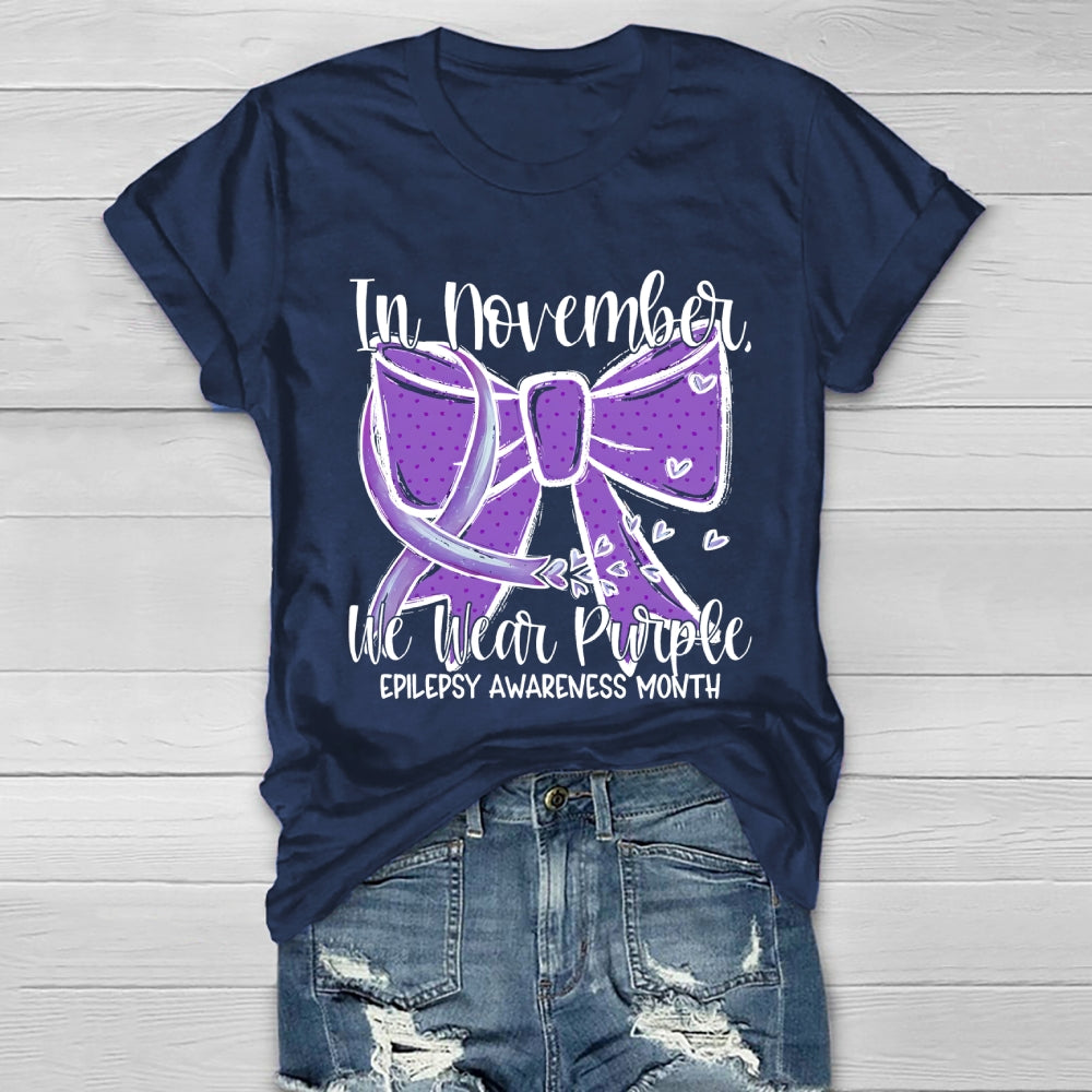 In November We Wear Purple Epilepsy Awareness Healthwear T-shirt