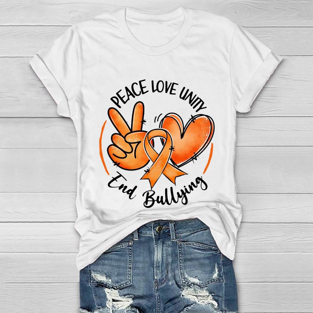 Peace Love Unity End Bullying Awareness  Healthwear T-shirt
