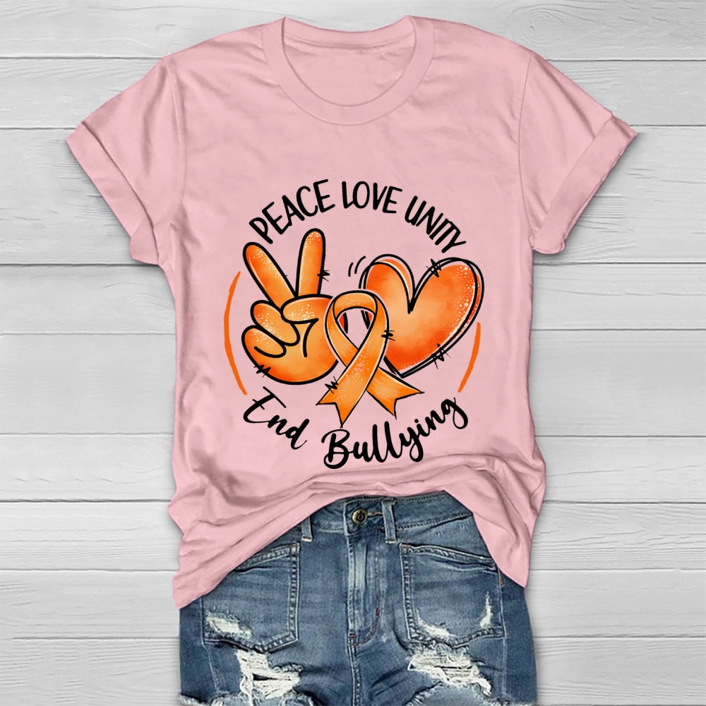 Peace Love Unity End Bullying Awareness  Healthwear T-shirt