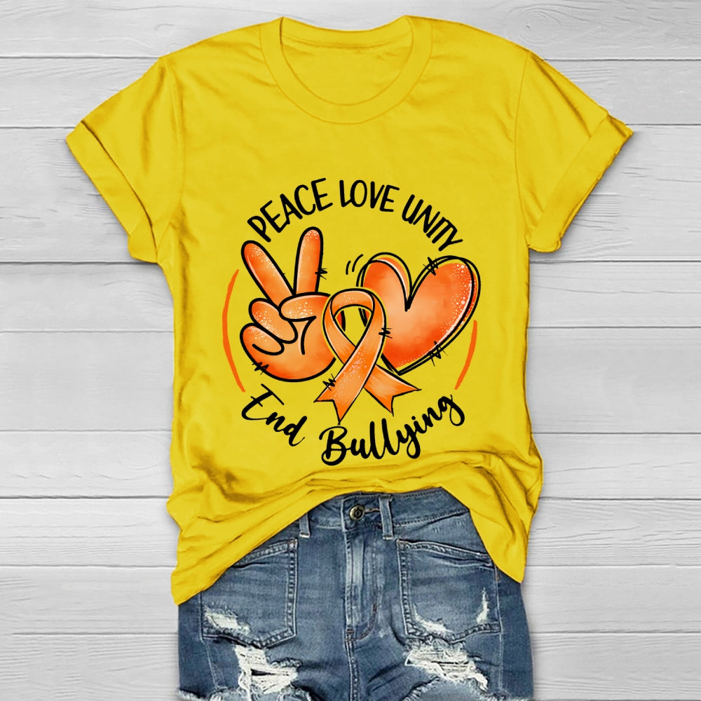 Peace Love Unity End Bullying Awareness  Healthwear T-shirt