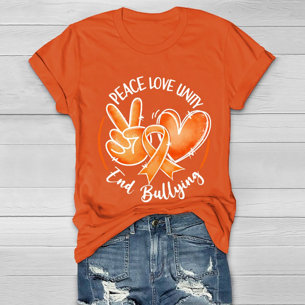 Peace Love Unity End Bullying Awareness  Healthwear T-shirt