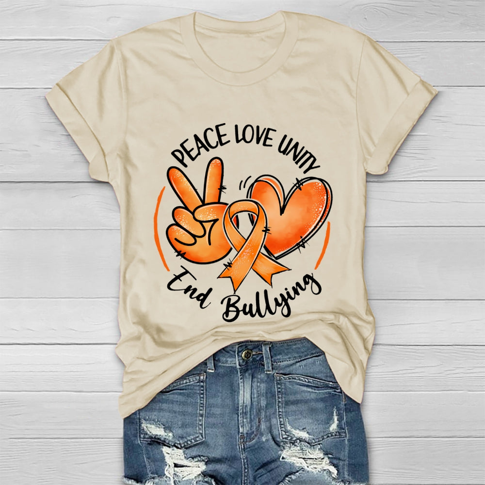 Peace Love Unity End Bullying Awareness  Healthwear T-shirt