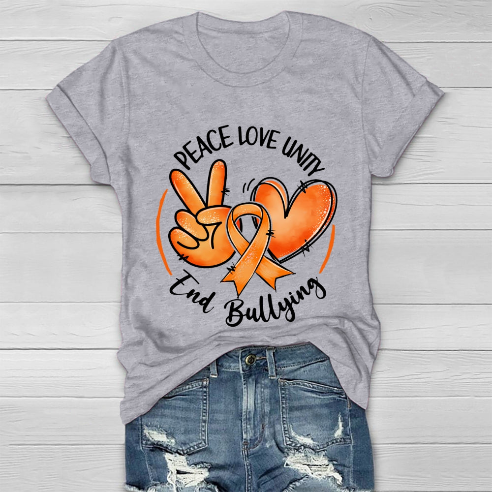 Peace Love Unity End Bullying Awareness  Healthwear T-shirt