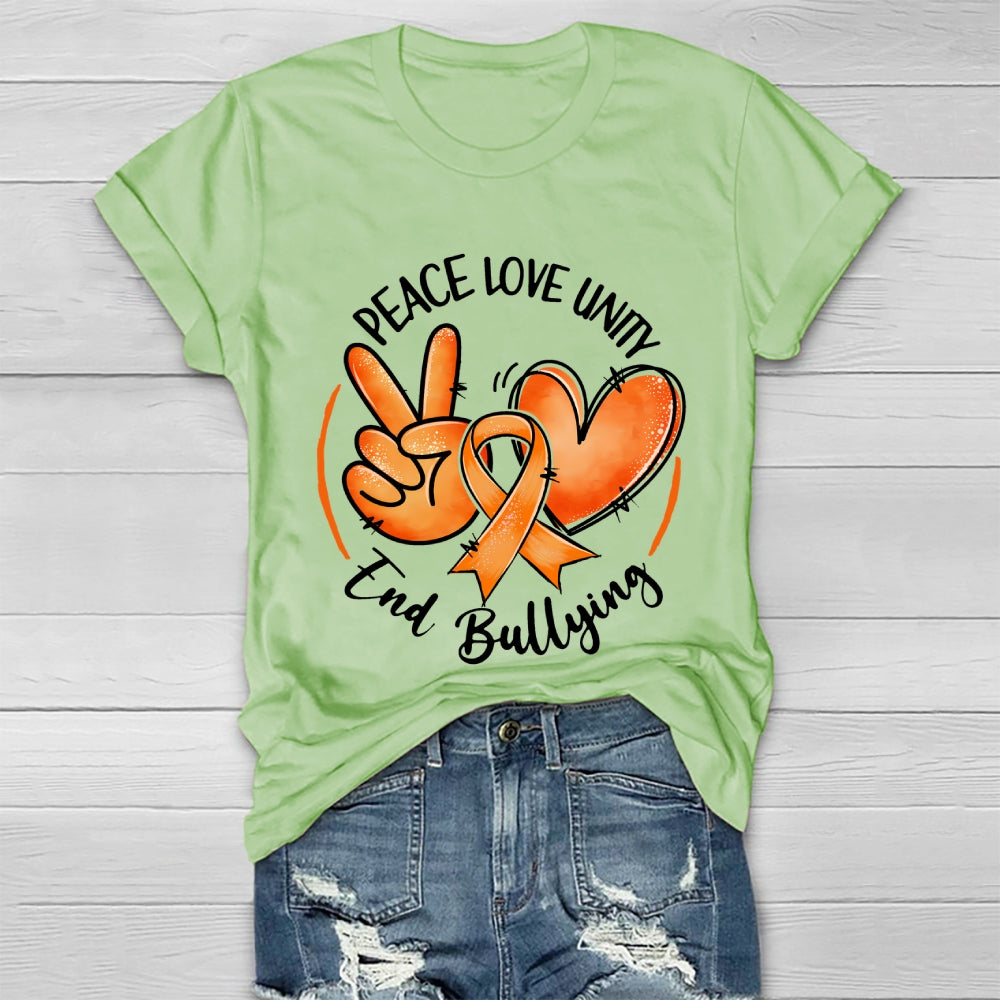 Peace Love Unity End Bullying Awareness  Healthwear T-shirt
