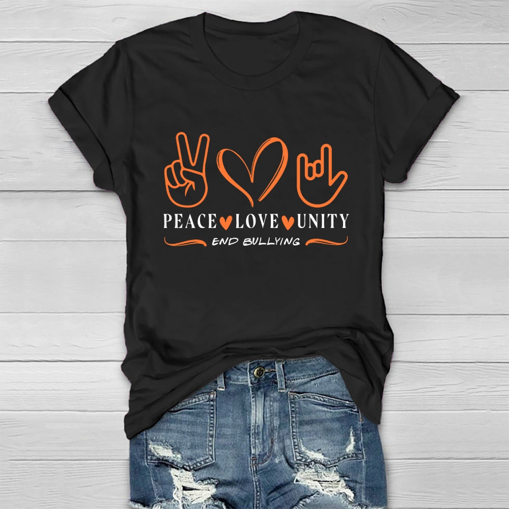 Peace Love Unity End Bullying Healthwear T-shirt