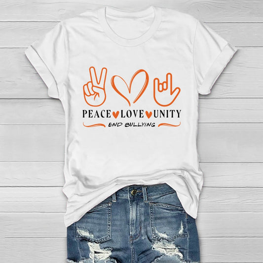 Peace Love Unity End Bullying Healthwear T-shirt