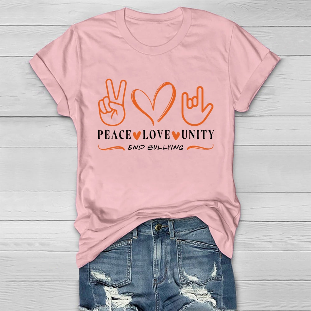 Peace Love Unity End Bullying Healthwear T-shirt