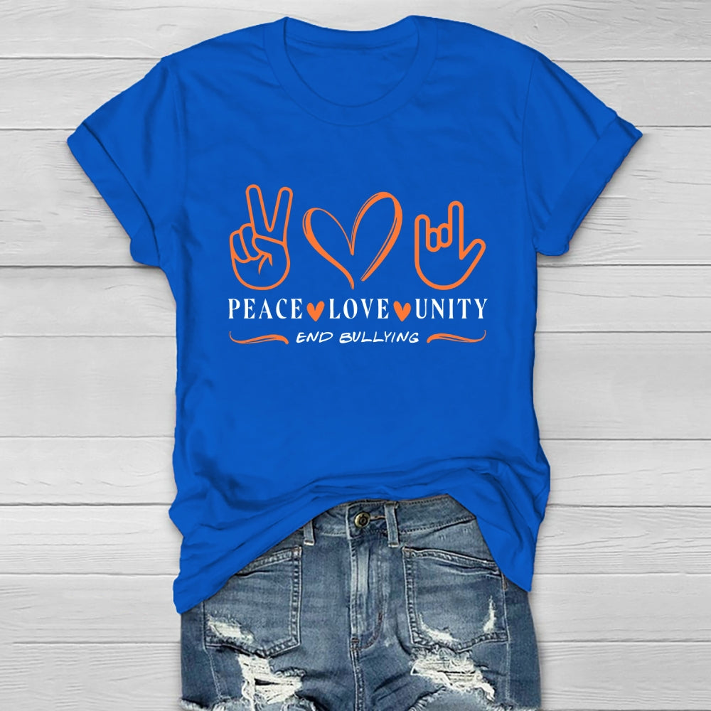 Peace Love Unity End Bullying Healthwear T-shirt