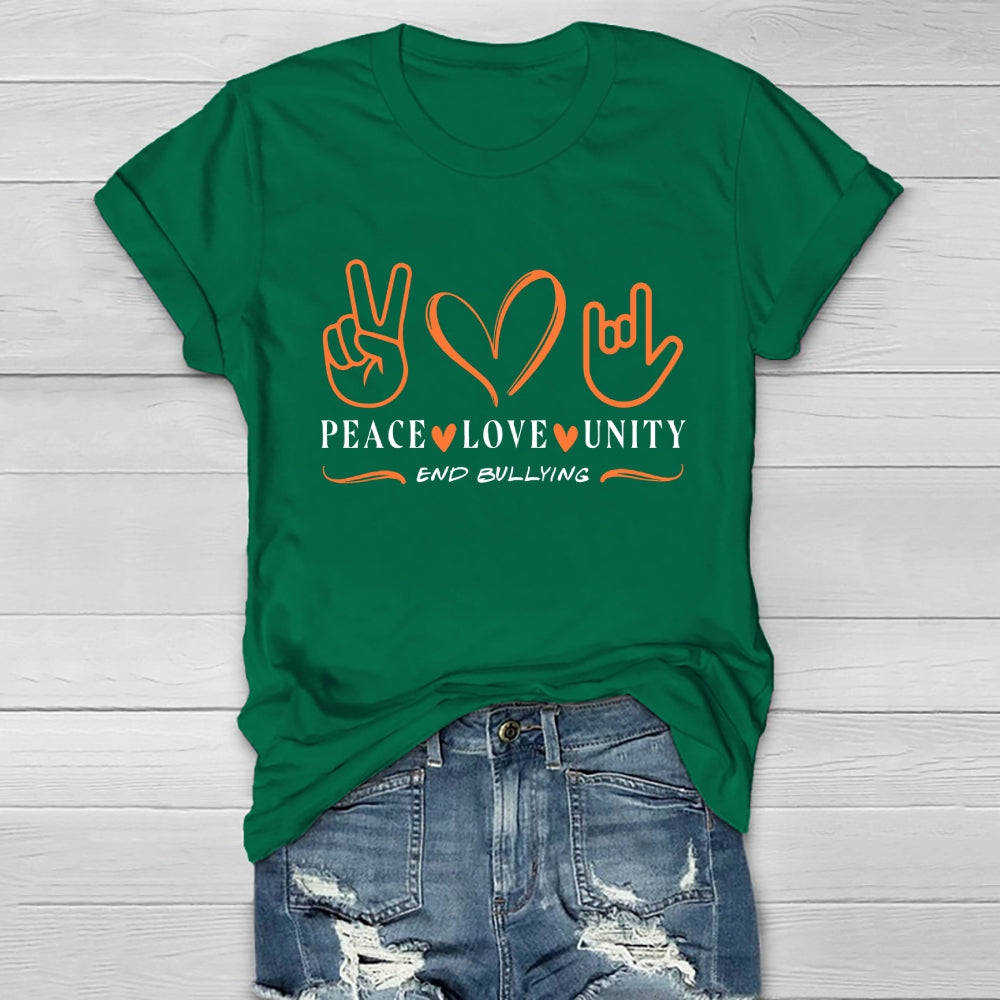 Peace Love Unity End Bullying Healthwear T-shirt