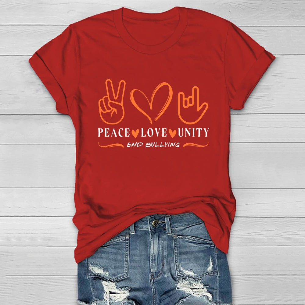 Peace Love Unity End Bullying Healthwear T-shirt