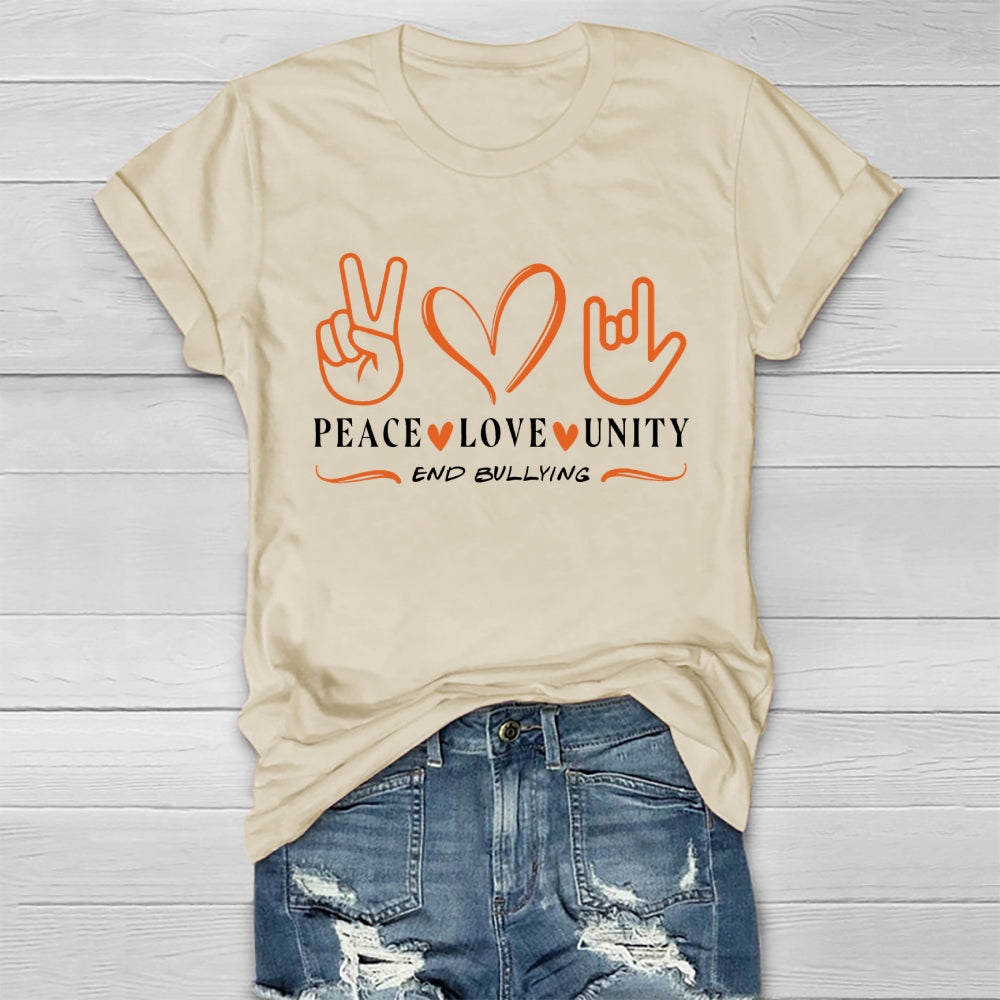 Peace Love Unity End Bullying Healthwear T-shirt
