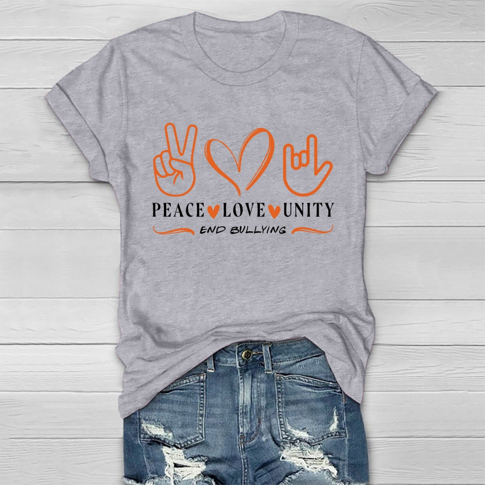 Peace Love Unity End Bullying Healthwear T-shirt