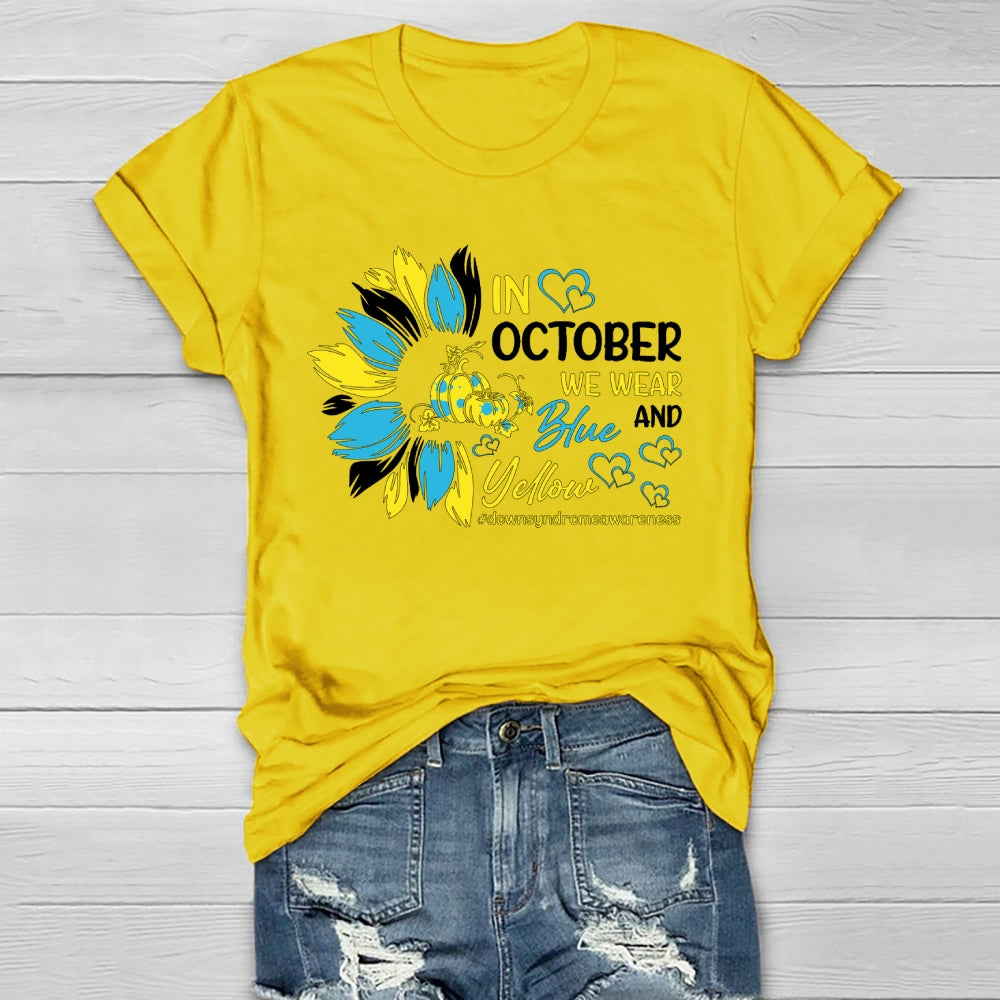In October We Wear Blue And Yellow Healthwear T-shirt